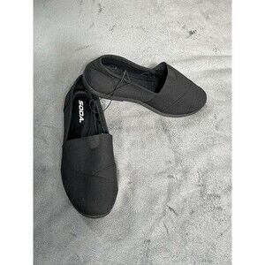 Women's Soda Causal Memory Black Form Flat Slip On Shoes # OBJI Size 7